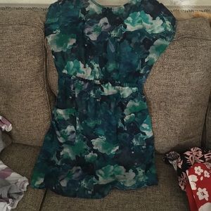 Blue/green sheer over shirt